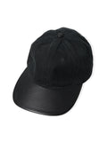 LEATHER DAD CAP - BLACK